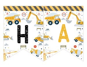 C001 - Construction banner: C001-Construction Birthday Package