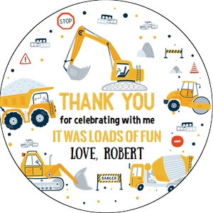 C001 - Construction favor tags: C001-Construction Birthday Package
