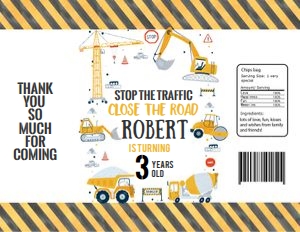 C001 - Construction chip bag: C001-Construction Party Favor Package