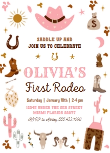 R004 - Rodeo cowboy invitation: R004 - Rodeo cowboy invitation