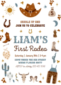 R002 - Rodeo cowboy invitation: R002 - Rodeo cowboy invitation