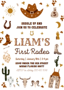 R001 - Rodeo cowboy invitation: R001 - Rodeo cowboy invitation
