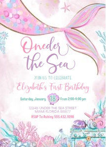 M102 - Mermaid invitation: M102 - Mermaid invitation