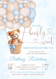 T101 - Teddy bear invitation: T101 - Teddy bear invitation