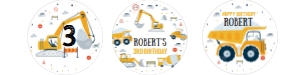 C001 - Construction cupcake toppers: C001-Construction Birthday Package