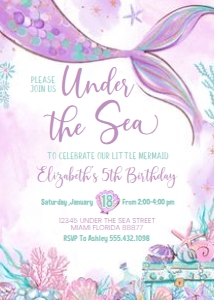M103 - Mermaid invitation: M103 - Mermaid invitation