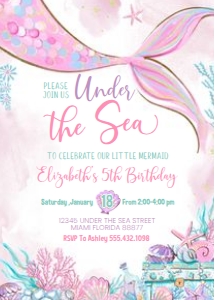 M104 - Mermaid invitation: M104 - Mermaid invitation