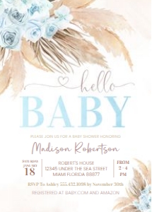 BP105 - Boho pampas invitation: BP105 - Boho pampas invitation