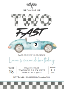 R102 - Race car invitation: R102 - Race car invitation