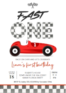 R204 - Race car invitation: R204 - Race car invitation