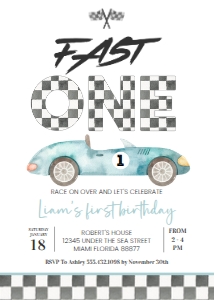 R202 - Race car invitation: R202 - Race car invitation