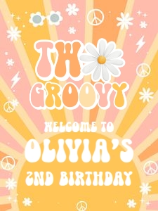 G114 - Groovy welcome sign 18x24: G114 - Groovy welcome sign