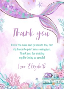 M101 - Mermaid thank you card: M101 - Mermaid thank you card