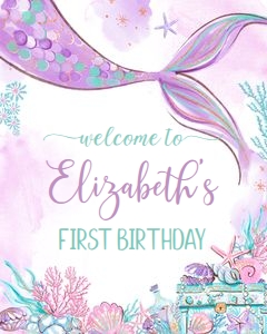 M101 - Mermaid welcome sign 16x20: M101-Mermaid Welcome Sign (16 X 20", 18 X 24", and 24 X 36")