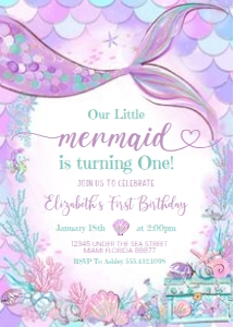 M302 - Mermaid invitation: M302 - Mermaid invitation