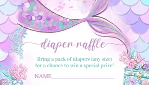 M303 - Mermaid diaper raffle: M303-Mermaid Baby Shower Set