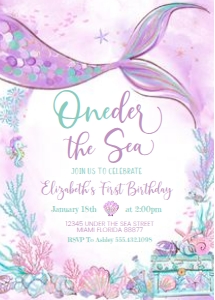 M401 - Mermaid invitation: M401 - Mermaid invitation