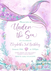 M403 - Mermaid invitation: M403 - Mermaid invitation