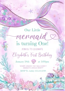 M402 - Mermaid invitation: M402 - Mermaid invitation