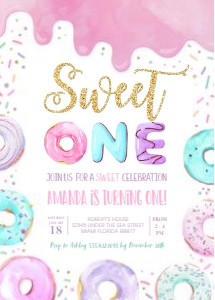 D001 - Donut invitation: D001 - Birthday Package