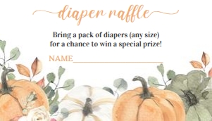 P001 - Pumpkin diaper raffle: P001-Baby Shower Set