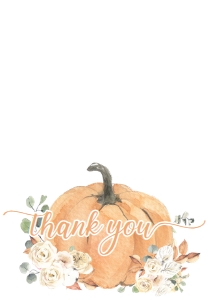 P002 - Pumpkin thank you card: P002-Baby Shower Set