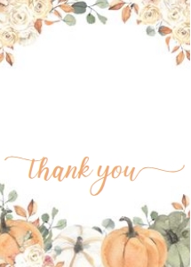 P001 - Pumpkin thank you card: P001-Baby Shower Set