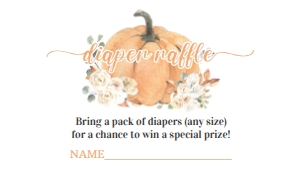 P002 - Pumpkin diaper raffle: P002-Baby Shower Set