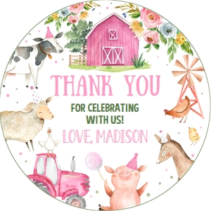 F102 - Farm favor tags round: F102-Party Package