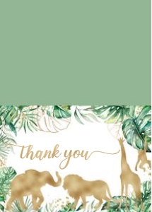 J101 - Jungle gold thank you card: J103 - Baby Shower Set