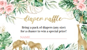 JG08 - Jungle gold diaper raffle: JG07 - Baby Shower Set
