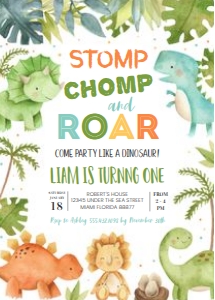 DI103 - Dinosaur invitation: DI103 - Dinosaur invitation