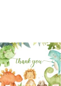 DI101 - Dinosaur thank you card: DI101- Baby Shower Set