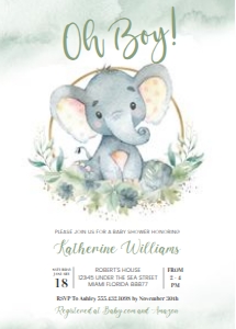 E103 - Elephant invitation: E103 - Elephant invitation