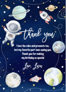 TA03 - Trip around the sun thank you card: TA03-Birthday Package