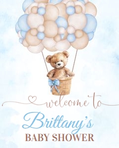 T101 - Teddy bear welcome sign 16x20: T101-Baby Shower Package
