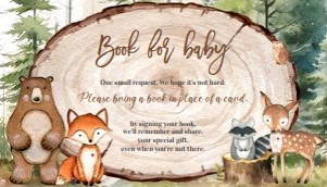 W102 - Woodland book for baby: W102 - Baby Shower Set