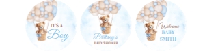 T101 - Teddy bear cupcake toppers: T101-Baby Shower Package