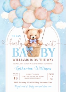T202 - Teddy bear invitation: T202 - Teddy bear invitation