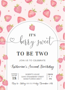 BF05 - Berry 2nd strawberry invitation: BF05 - Berry 2nd strawberry invitation