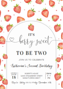 BF06 - Berry 2nd strawberry invitation: BF06 - Berry 2nd strawberry invitation