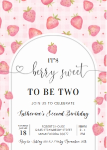 BF07 - Berry 2nd strawberry invitation: BF07 - Berry 2nd strawberry invitation