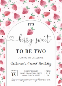 BF26 - Berry 2nd strawberry invitation: BF26 - Berry 2nd strawberry invitation