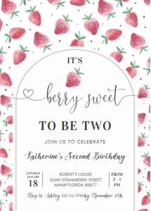 BF25 - Berry 2nd strawberry invitation: BF25 - Berry 2nd strawberry invitation