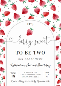BF27 - Berry 2nd strawberry invitation: BF27 - Berry 2nd strawberry invitation