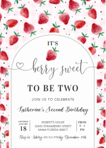 BF28 - Berry 2nd strawberry invitation: BF28 - Berry 2nd strawberry invitation