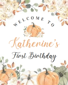 PB001 - Pumpkin welcome sign 8x10: PB001 - Pumpkin welcome sign 8x10