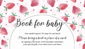 BS06 -  Berry Sweet strawberry book for baby: BS06 - Strawberry Baby Shower Set