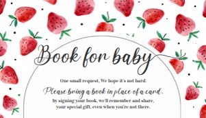 BS07 -  Berry Sweet strawberry book for baby: BS07 - Strawberry Baby Shower Set