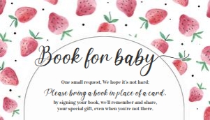 BS05 -  Berry Sweet strawberry book for baby: BS05 - Strawberry Baby Shower Set